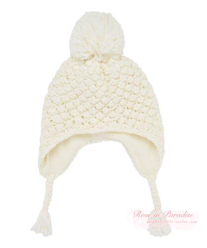 mothercare现货正品白色毛线帽子