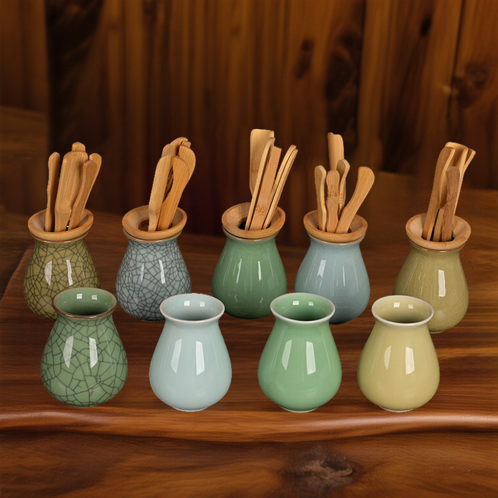 精品青瓷茶具配件中式陶瓷小号茶筒竹茶夹茶针茶勺茶道六君子套装,餐饮具,茶道/零配,淘宝优惠券,粉丝福利购,淘宝优惠卷