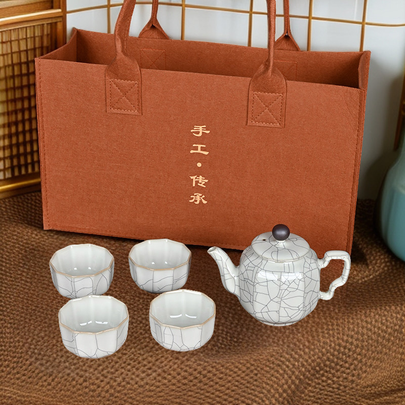 精品青瓷月白釉茶具小套装