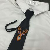 Papr原创设计刺绣领带麋鹿动物系列 免打结衬衫 小众搭领结