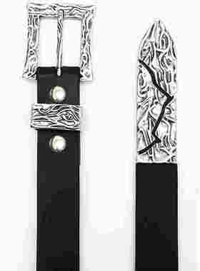 ENTRE-TEMPS【张艺兴同款】复古做旧进口黑色古银溶解荆棘腰带