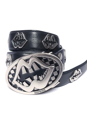 PAPR 古银做旧头层油蜡牛皮嘴唇皮带