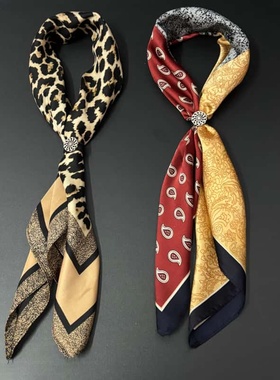 Papr衬衫搭子丝巾领带装饰设计感调节圈口休闲方形丝巾领结可拆卸