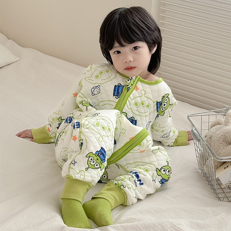 宝宝睡袋秋冬夹棉婴儿防踢被春秋款加厚保暖幼儿童纯棉防着凉睡衣