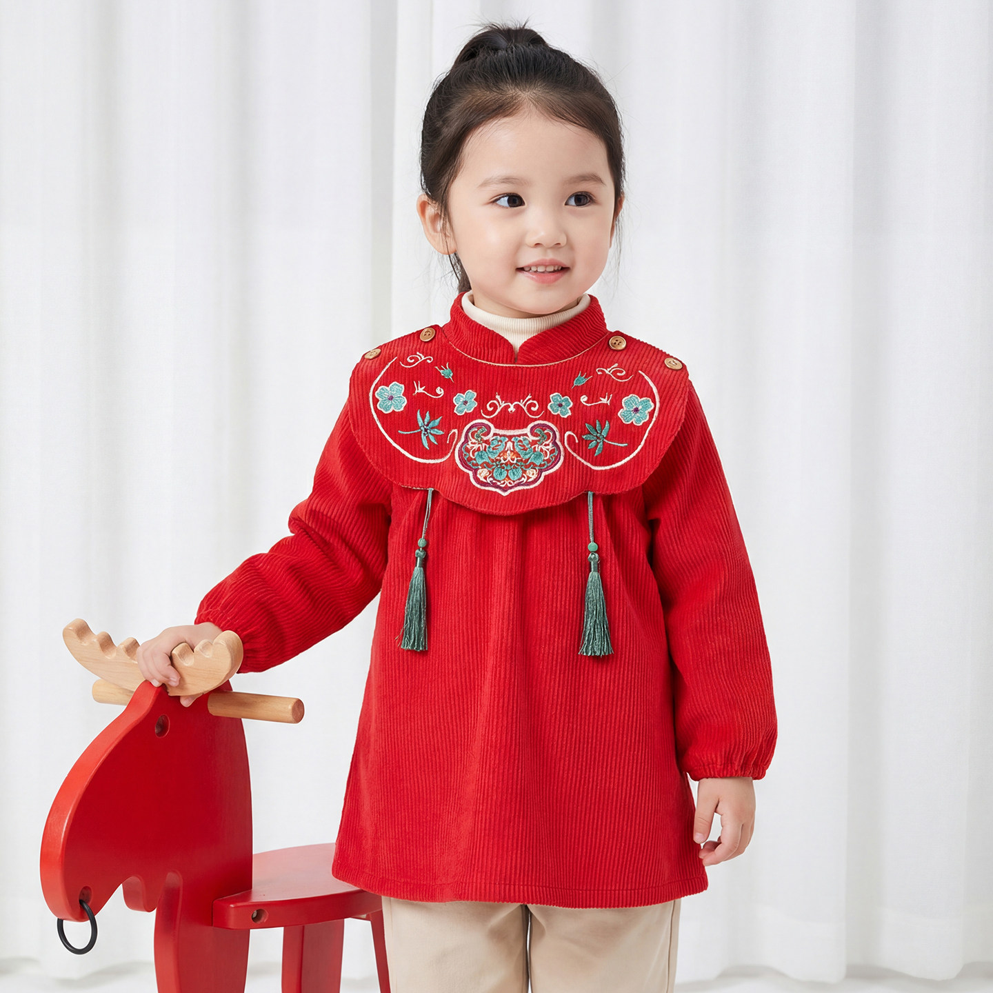 儿童防脏罩衣国风女童喜庆拜年服防水女宝新年外穿围裙中式反穿衣,童装/婴儿装/亲子装,反穿衣/罩衣,淘宝优惠券,粉丝福利购,淘宝优惠卷