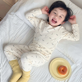 宝宝秋衣套装纯棉儿童薄款内衣a类高档无骨全棉男童睡衣春秋裤女