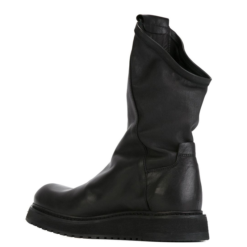 EUROPEAN AND AMERICAN CATWALKS HEIGHTENED THICK-SOLED MENS BOOTS THE TOP LAYER OF COWHIDE SLEEVES PUNK ROCK HAIRSTYLISTS TRENDY MENS FLATFORM MARTIN BOOTS