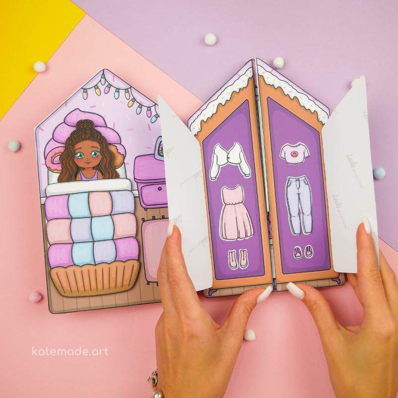 DIY PAPER ART MATERIAL PRINTING SWEET CANDY HOUSE 13 SHEETS UNFINISHED QUIET BOOK POP-UP BOOK PRODUCTION