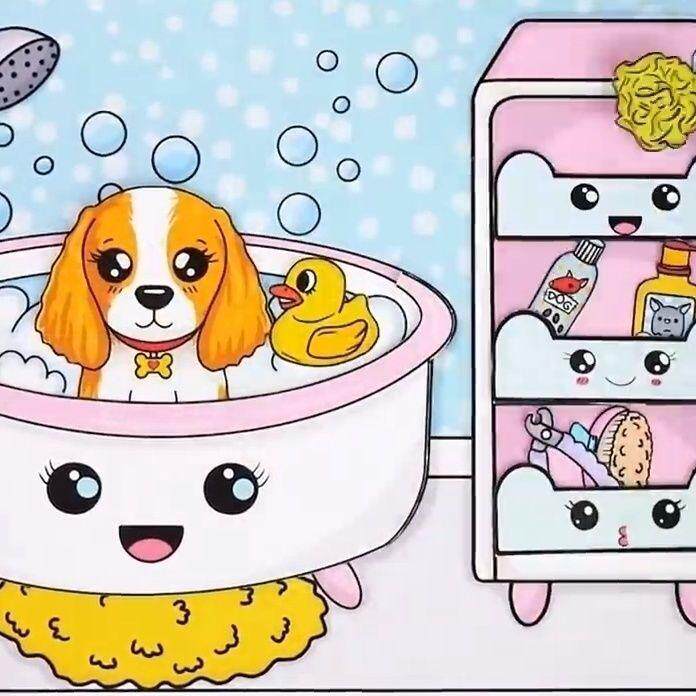 DIY HANDMADE MATERIAL PACKAGE | PUPPYS HOME | QUIET BOOK GAME BOOK MATERIAL TOY GIRL NET RED PAPER DOLL
