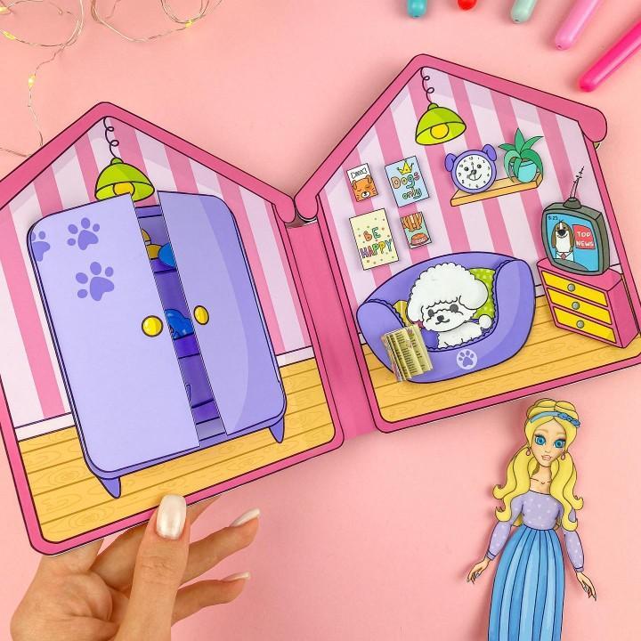 LITTLE RED BOOK DOLL HOUSE DRESS-UP PUPPY HOUSE QUIET BOOK EARLY CHILDHOOD EDUCATION ENLIGHTENMENT PUZZLE PARENT-CHILD INTERACTIVE TOY BOOK