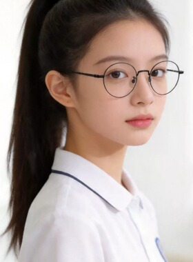 纯钛超轻眼镜框46小圆框女小脸学生高度数百搭可配度数 新雅98703