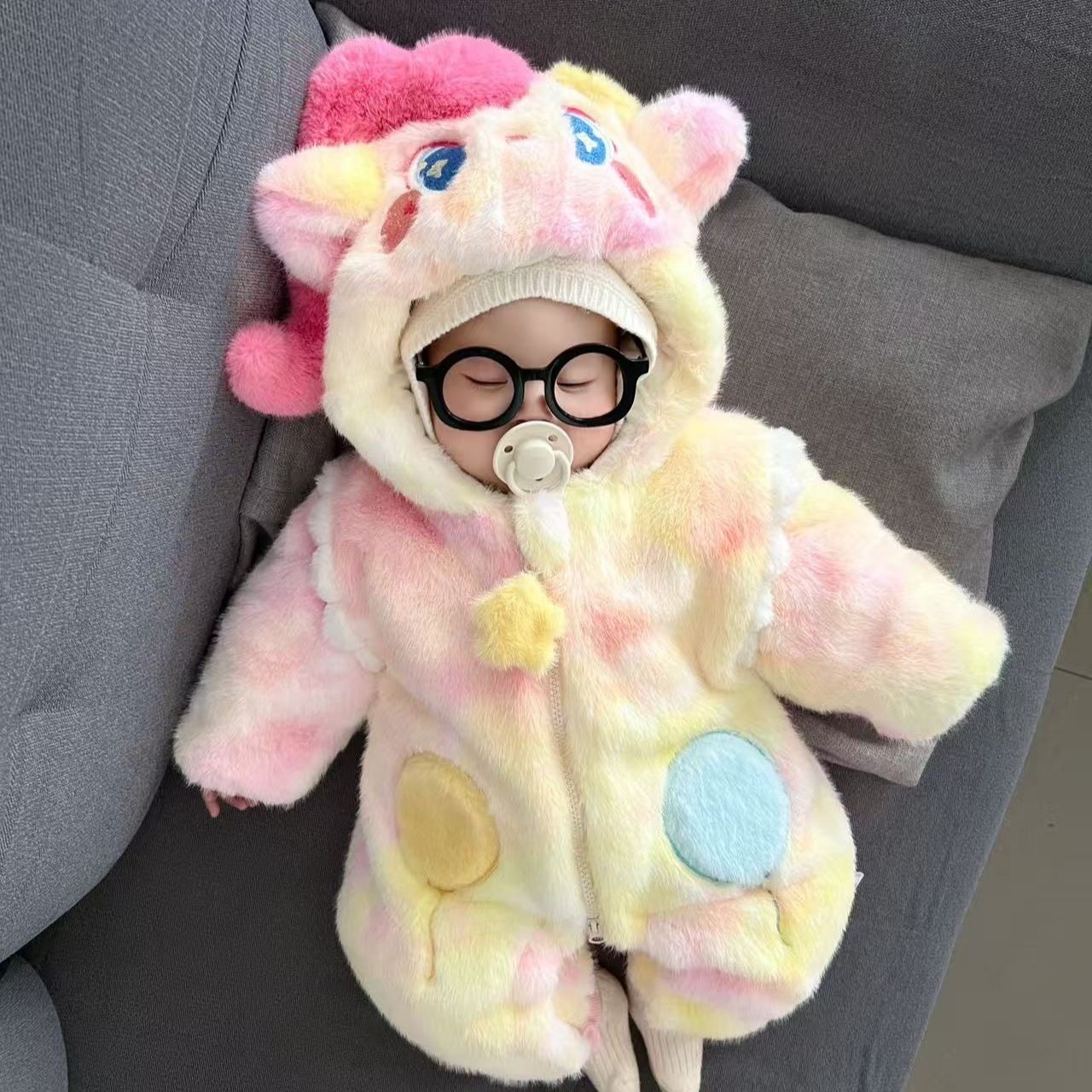 宝宝冬装保暖加厚衣服冬季婴儿超萌可爱加绒连体炫彩绒连体外出服,童装/婴儿装/亲子装,连身衣/爬服/哈衣,淘宝优惠券,粉丝福利购,淘宝优惠卷