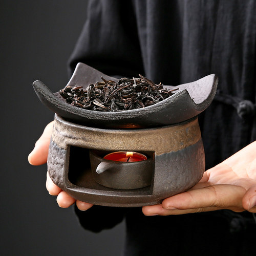 日式粗陶香薰蜡烛加热煮茶炉