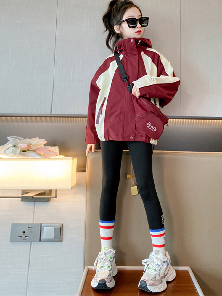 여아 패딩 재킷 가을 겨울 2023 새로운 스타일의 큰 어린이 스타일 벨벳 윈드 브레이커 여아 겨울 퀼트 재킷