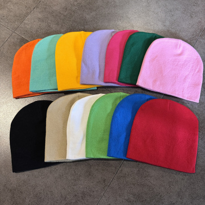 纯色针织帽秋冬保暖护耳毛线帽