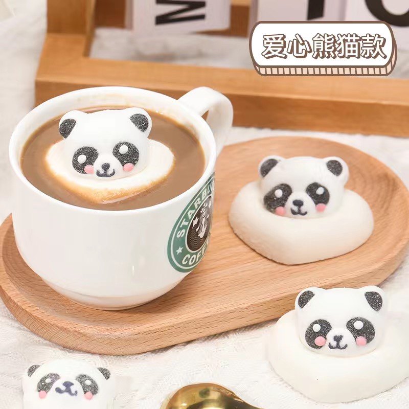熊猫棉花糖咖啡牛奶冰淇淋冰凉伴侣商用手工零食糕点礼物礼品造型