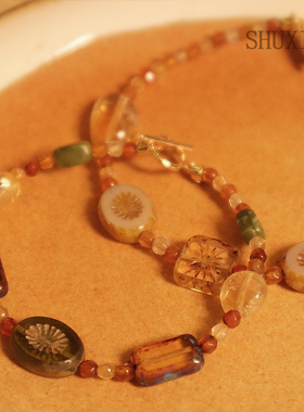 舒晓集女捷克琉璃珠水晶度假风