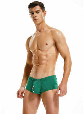 青叔220505男士内裤阿罗裤男平角衩宽松性感四角睡裤青年家居短裤