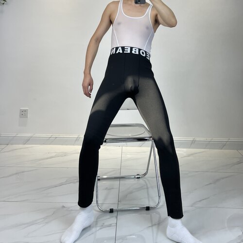加厚锦纶保暖裤澳粒绒男士高腰