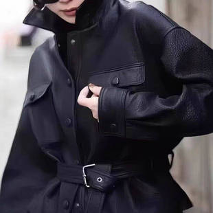 杨树林宋佳同款海宁皮衣外套女2025春季新款短款爆款洋气夹克机车