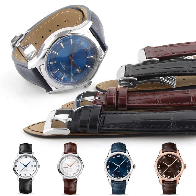真皮表带蝴蝶扣欧米茄男士