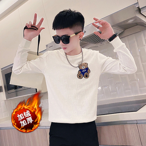 309B-WY69-单特P58-控78绒特P68冬新款卫衣帅气加绒小熊卫衣抖音，男装卫衣，星座309B(原A339-1)