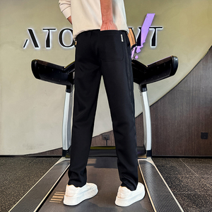 灰首K109p68绒P78-控98抖音直播主风新款男士运动休闲裤社会小伙图片