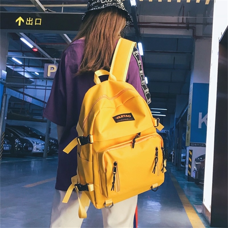 學院風書包女 校園男情侶初中高中學生雙肩包日系百搭ins超火背包