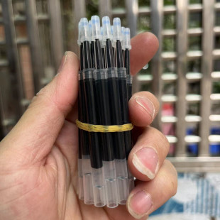 百通口袋笔替换笔芯0.5mm按动袖珍笔芯黑色学生办公ST头中性笔芯