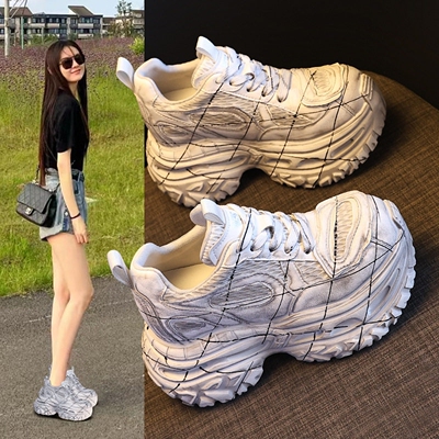 厚底内增高9CM复古老爹鞋女