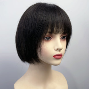 假发全头套女真人发丝轻薄自然款短发波波头中老年头套全头真发