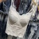 2025秋冬新款 蕾丝吊带女马甲线内搭带胸垫固定杯打底背心 性感法式