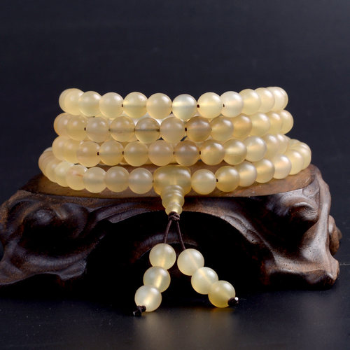 纳悟天然羊角多圈手串温润如玉