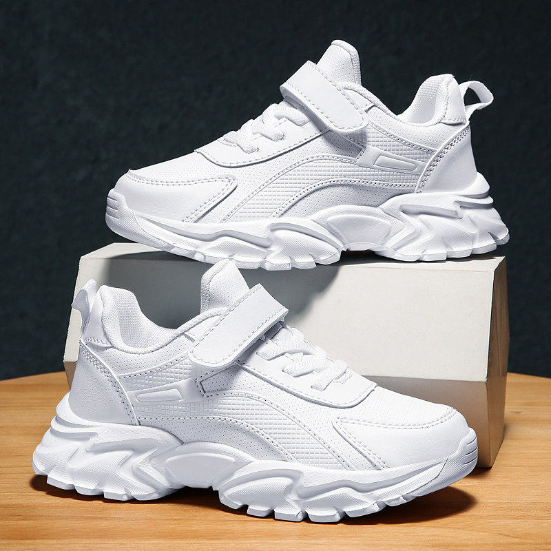 儿童小白鞋男童2024年秋季校园白色运动鞋皮面防水跑步鞋女,童鞋/婴儿鞋/亲子鞋,运动鞋,淘宝优惠券,粉丝福利购,淘宝优惠卷