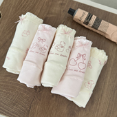 5条装 A类 女士新款 纯棉内裤 女生裆部加长可爱透气7A抗菌中腰三角裤