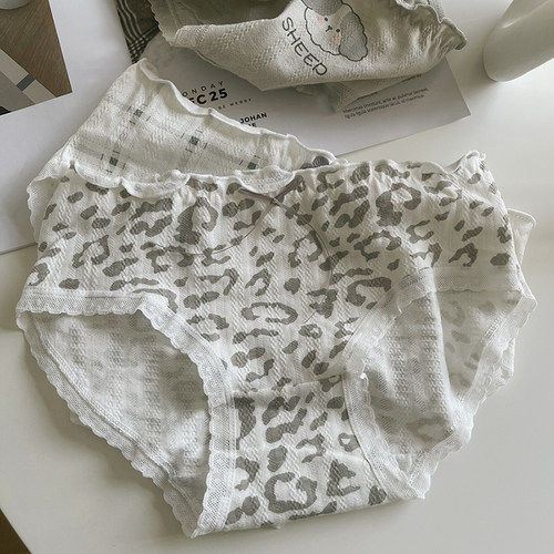 5条内裤女纯棉日系可爱绵羊灰色