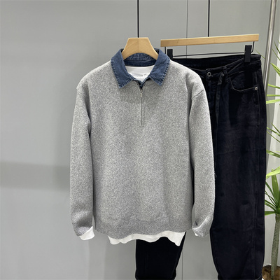 假两件针织衫男2025新款