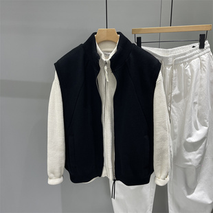 秋冬新款男士立领羽绒马甲韩版潮流宽松休闲百搭针织坎肩背心外套