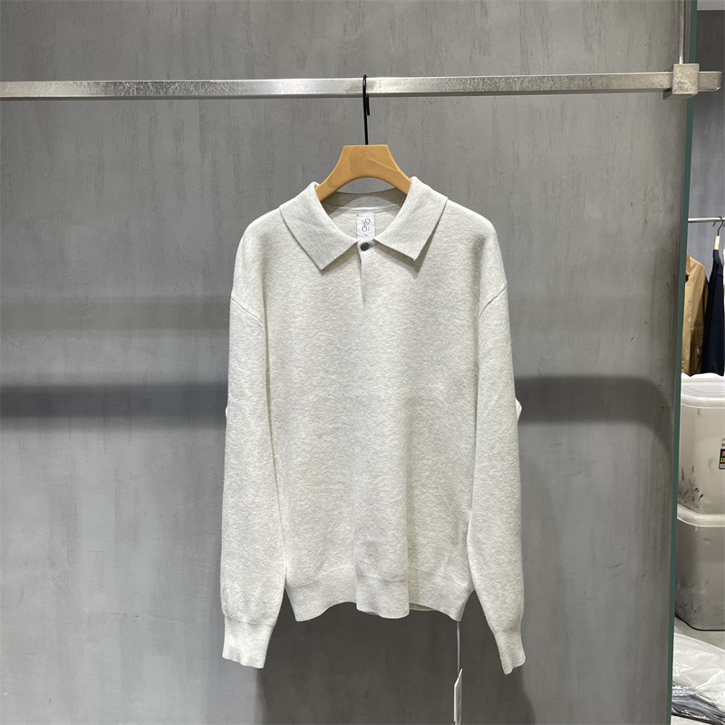 秋冬新款男士老钱风POLO衫韩版潮流宽松翻领打底针织衫休闲毛衣男