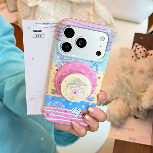梦幻卡通动物适用18苹果17pm软菲林iphone16手机壳15磁吸支架