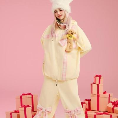 万科松花湖/北大湖雪服租赁SWAGLI小熊黄色滑雪服单板双板品牌