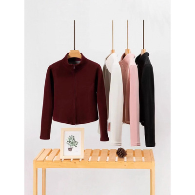 2025年新款羊毛蚕丝小蛮腰外套休闲百搭石墨烯保暖瑜伽服外穿