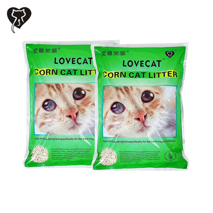 lovecat猫砂豆腐砂玉米原味结团天然植物除臭猫砂猫沙2.5kg*6包
