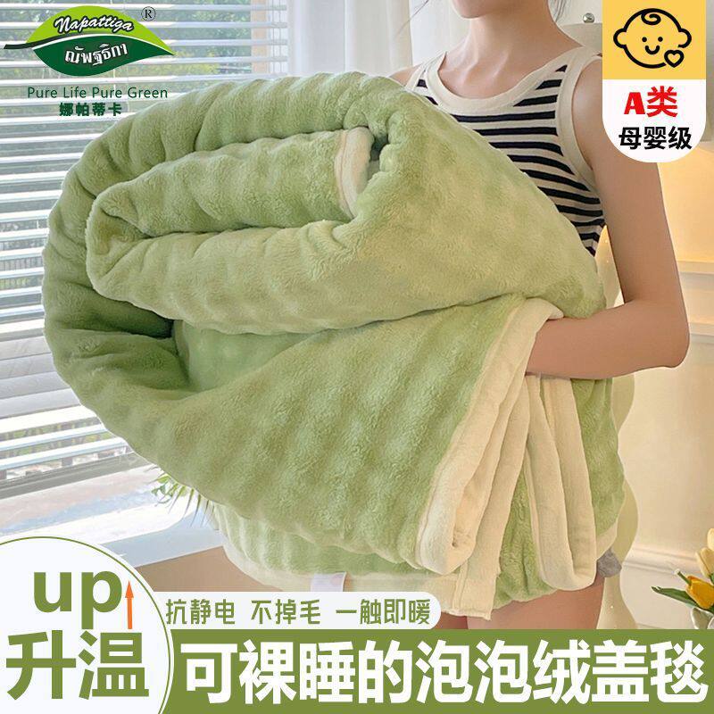 牛奶绒毛毯冬季加厚保暖被子冬被珊瑚绒盖毯子加绒单人被芯10斤厚