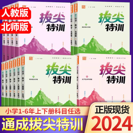 2024春拔尖特训一二三四五六年级上册下册语文数学英语人教版北师大版小学教材专项同步训练课时作业本一课一练课堂笔记学霸