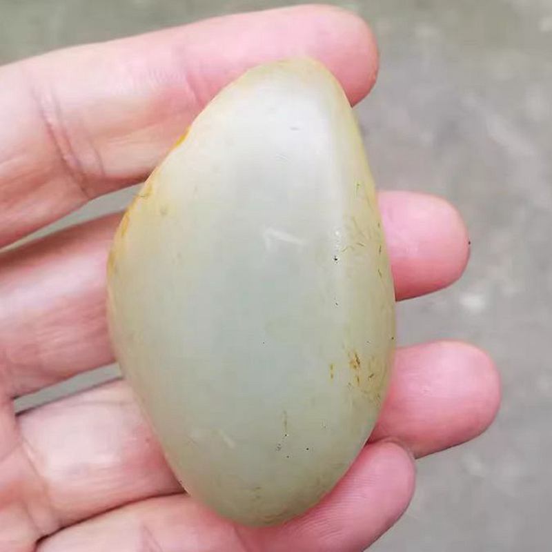 寻顾和田玉原石玉石可打孔送绳子