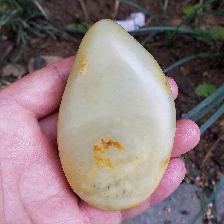 纯肉和田玉原石玉石手把件寻顾