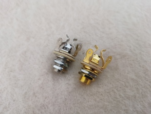 多触点紧固插孔6脚铜材电吉他BASS电贝司单声道被动式 输入插口