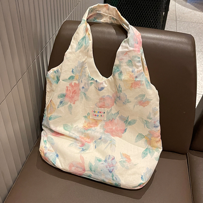 小众自制包包秘密花园花卉印花单肩包碎花ins风帆布包夏季女包