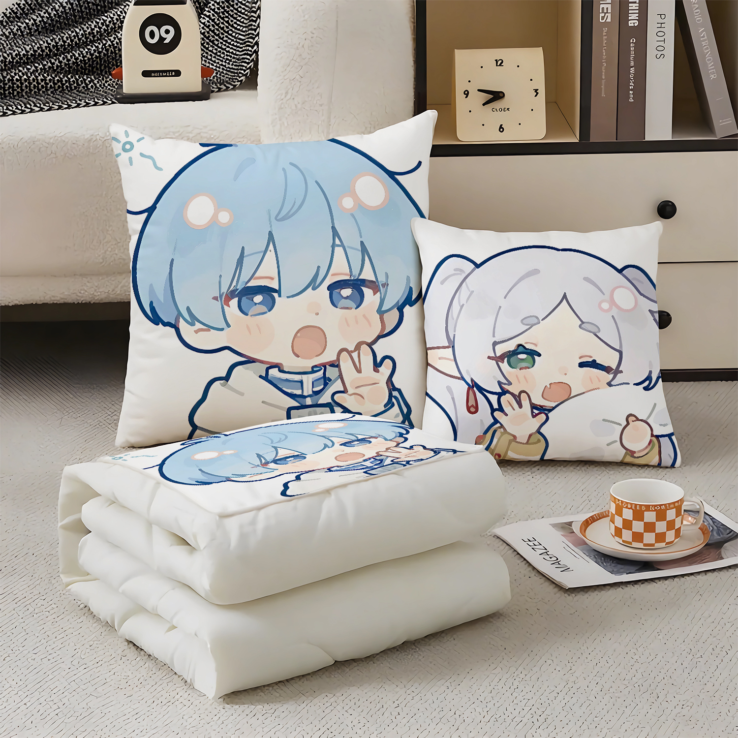 葬送的芙利莲抱枕超软两用多功能空调被办公抱枕被子二合一被子